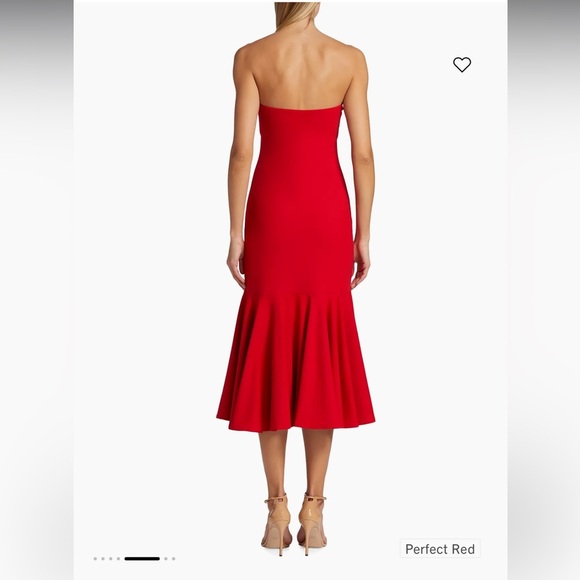 New Susana‎ Monaco Flutter Midi-Dress deep coral pink color size XSmall - Picture 3 of 9